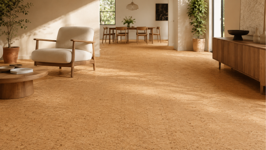 CorkLayer modular cork flooring in a premium modern interior