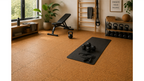 Home gym and wellness room with CorkLayer modular cork flooring