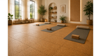 Premium yoga and Pilates studio with CorkLayer modular cork flooring